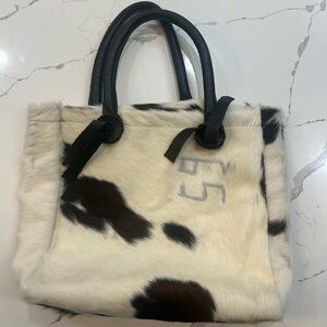 Black and white cowhide Tote Bag by HaciendaCollections